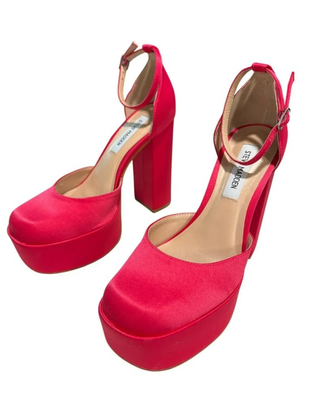 Steve Madden Agata Platform Heels Pink Block Heel Shoes Size 7.5